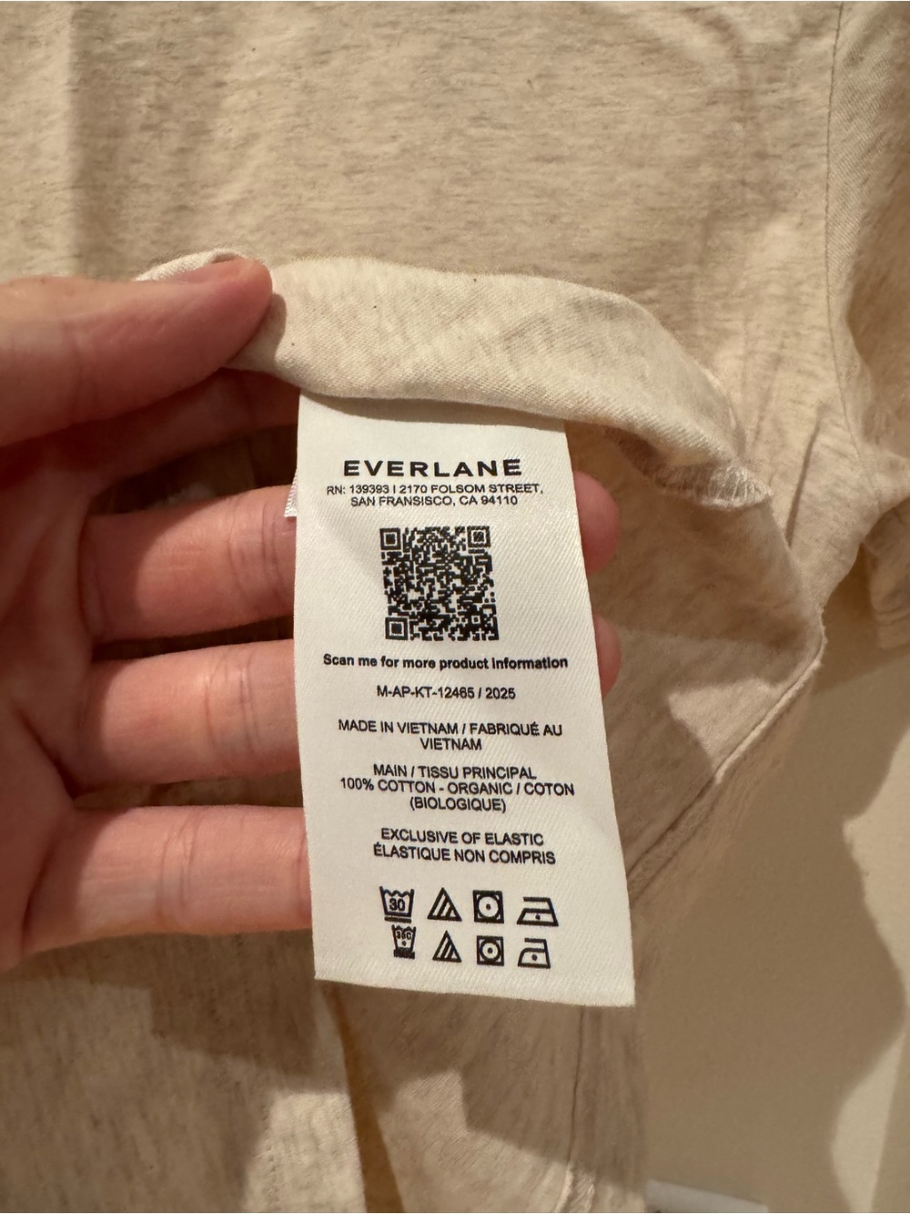Everlane Men's Crewneck Tee in Light Beige Heather - Picture 4 of 5